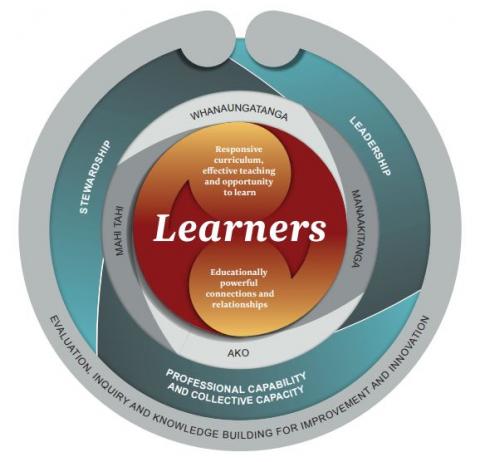 This diagram represents the evaluation indicators framework with the indicator domains as a series of circles within a larger circle.