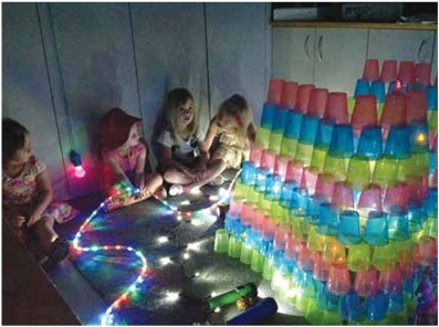 Children at the lightshow